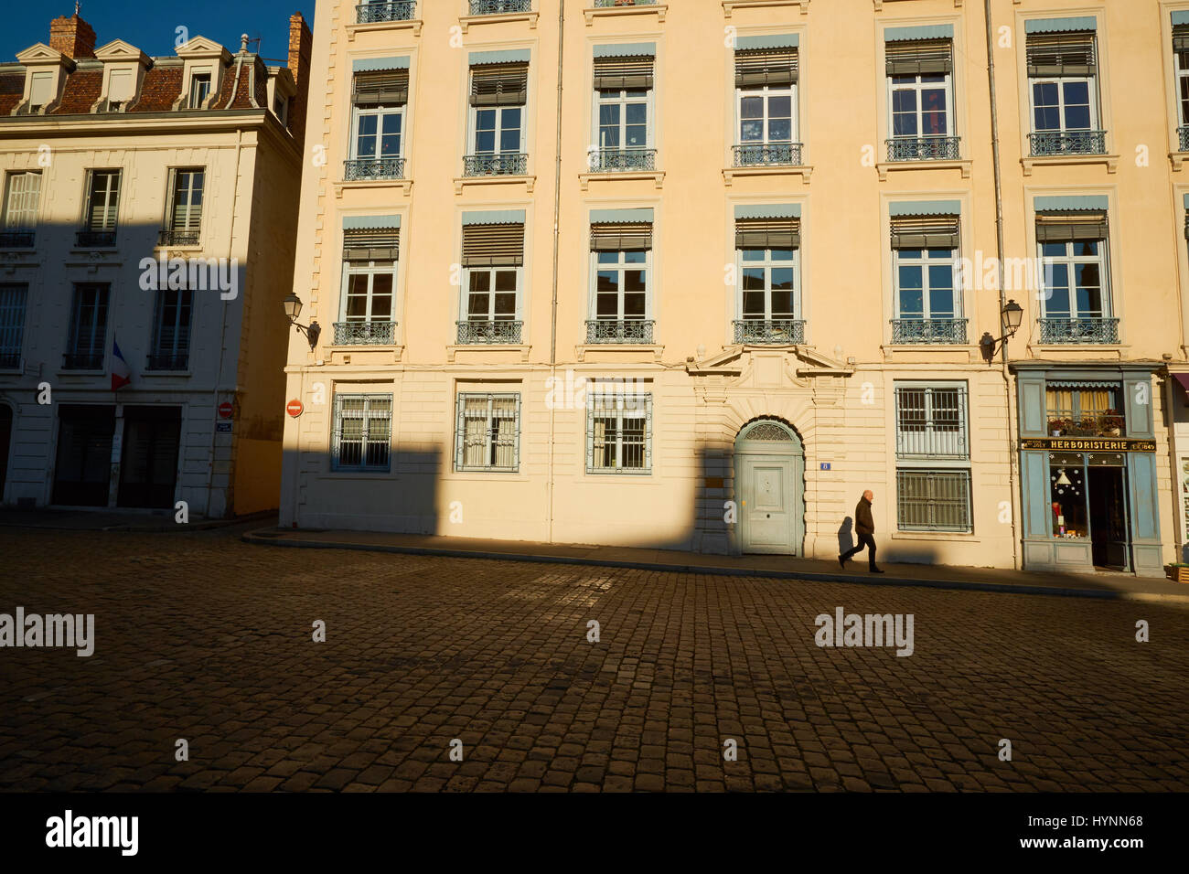 Place St Jean in Vieux-Lyon, the city's oldest district, Lyon, Auvergne-Rhone-Alpes, France, Europe Stock Photo