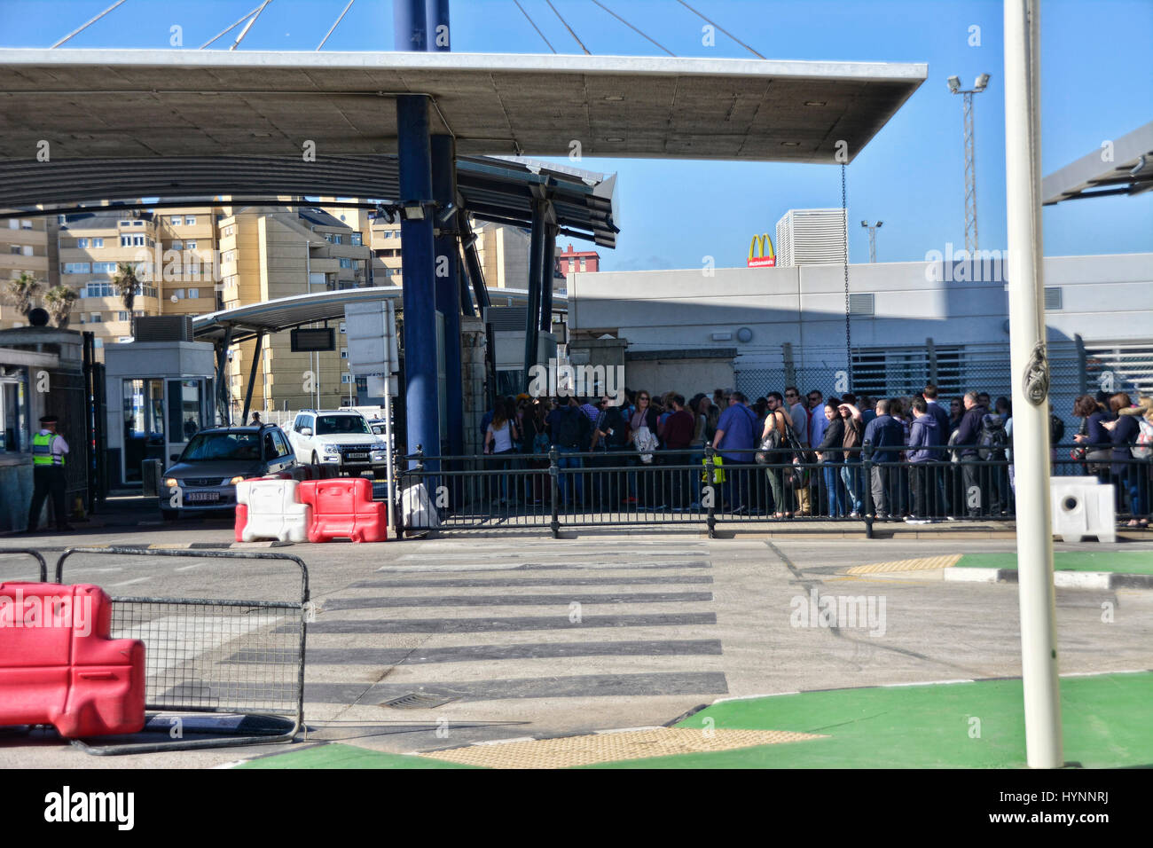 Gibraltar 5th April 2017 Border delays for both pedestrians and
