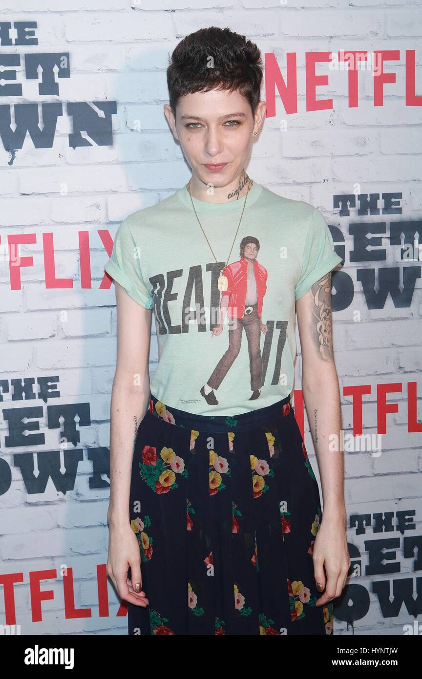 New York, NY, USA. 5th Apr, 2017. Asia Kate Dillon at the New York Kickoff Party for Part Two of THE GET DOWN at Irving Plaza on April 5, 2017 in New York City. Credit: Diego Corredor/Media Punch/Alamy Live News Stock Photo