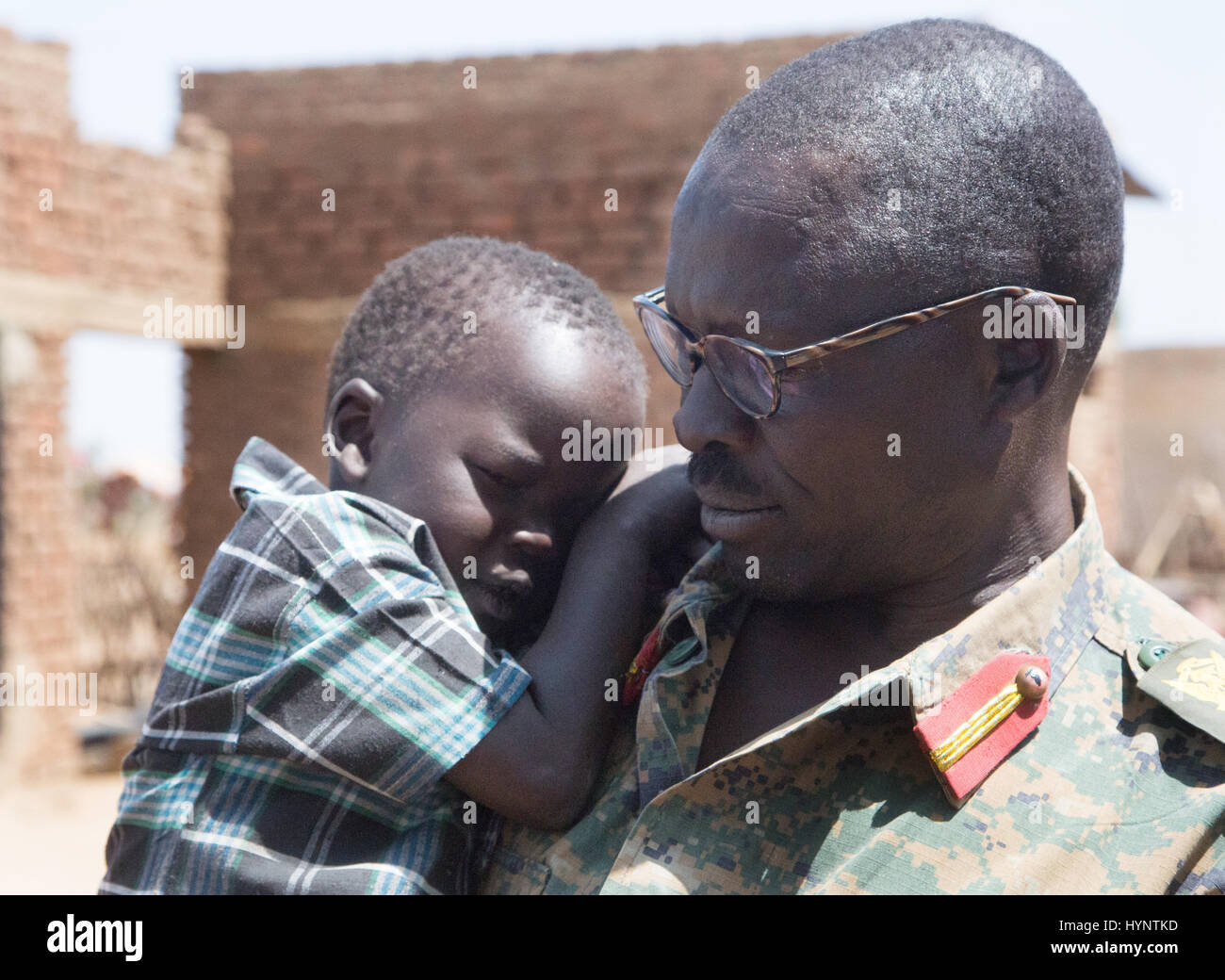 Heiban, Sudan. 12th Feb, 2017. General Hamza, commander of the SPLA-N and his son Kuku, photographed in Heiban, Sudan, 12 February 2017. The Nuba mountains are held by the Sudanese Liberation Army and their political branch (SPLM-N). Photo: Laura Wagenknecht/dpa/Alamy Live News Stock Photo