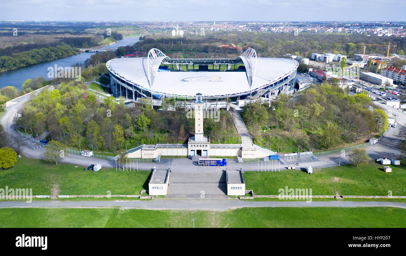 View Of The Red Bull Arena The Stadium Of Rb Leipzig In Leipzig Stock Photo Alamy