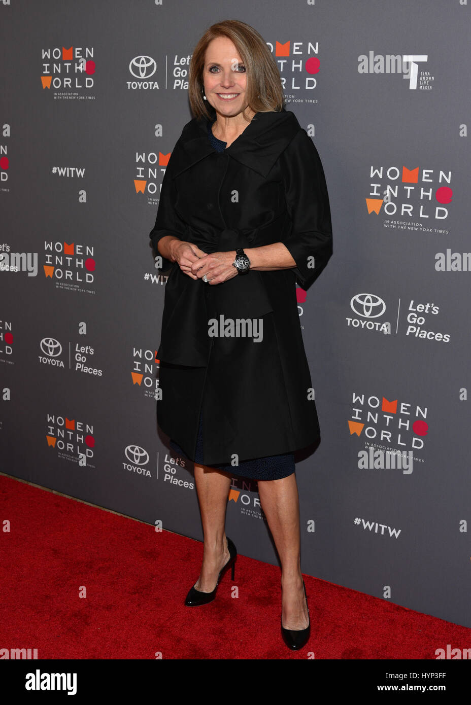 New York, USA. 5th April, 2017. Katie Couric attends Tina Brown's 8th Annual Women in the World summit at Lincoln Center for the Performing Arts on April 5, 2017 in New York City. Credit: Erik Pendzich/Alamy Live News Stock Photo