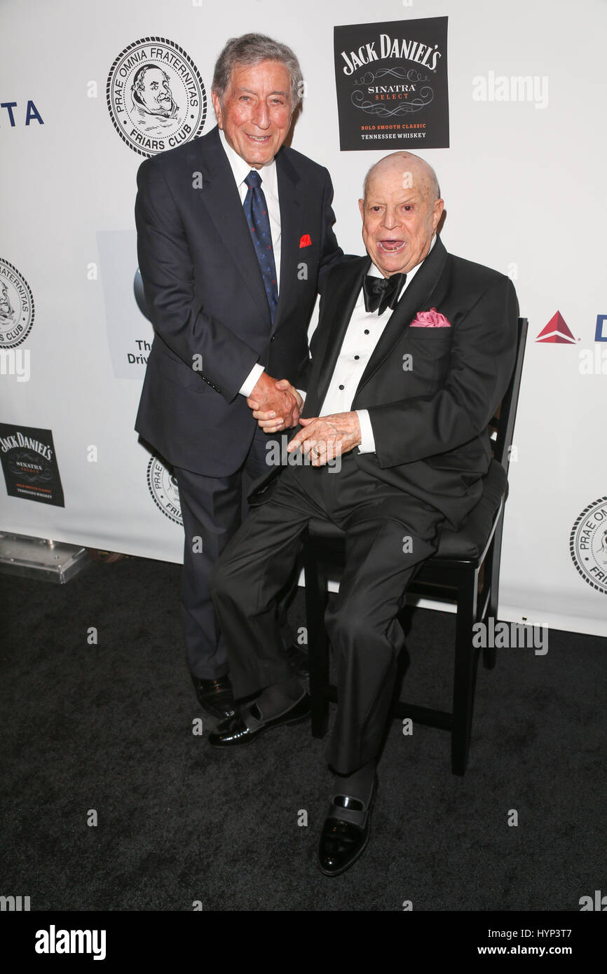 FILE PICS: New York, USA. 6th April, 2017. Tony Bennett and Comedian Don Rickles attend The Friars Foundation Annual Applause Award Gala at The Waldorf=Astoria on June 24, 2013 in New York City. Credit: Erik Pendzich/Alamy Live News Stock Photo