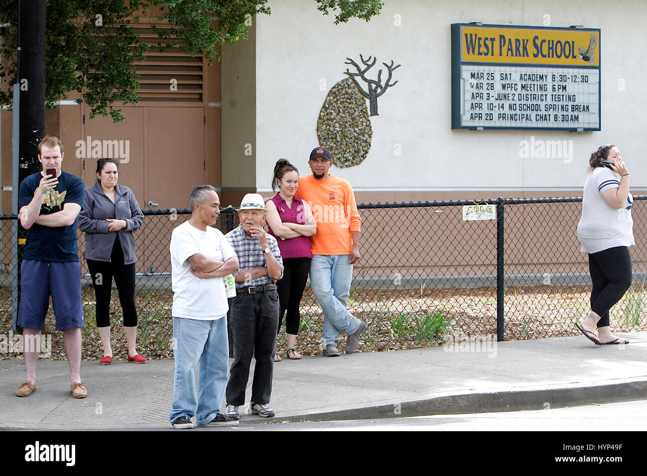 Napa, CA, USA. 4th Apr, 2017. People are seen outside West Park
