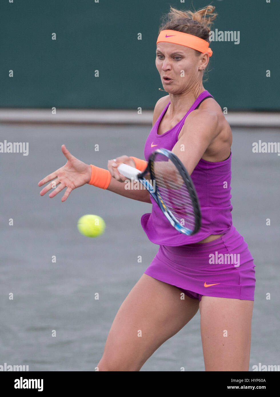 Charleston, South Carolina, USA. 6th Apr, 2017. Lucie Safarova (CZE) loses to Laura Siegemund (GER) 6-2, 6-3, at the Volvo Car Open being played at Family Circle Tennis Center in Charleston, South Carolina. © Leslie Billman/Tennisclix/Cal Sport Media/Alamy Live News Stock Photo