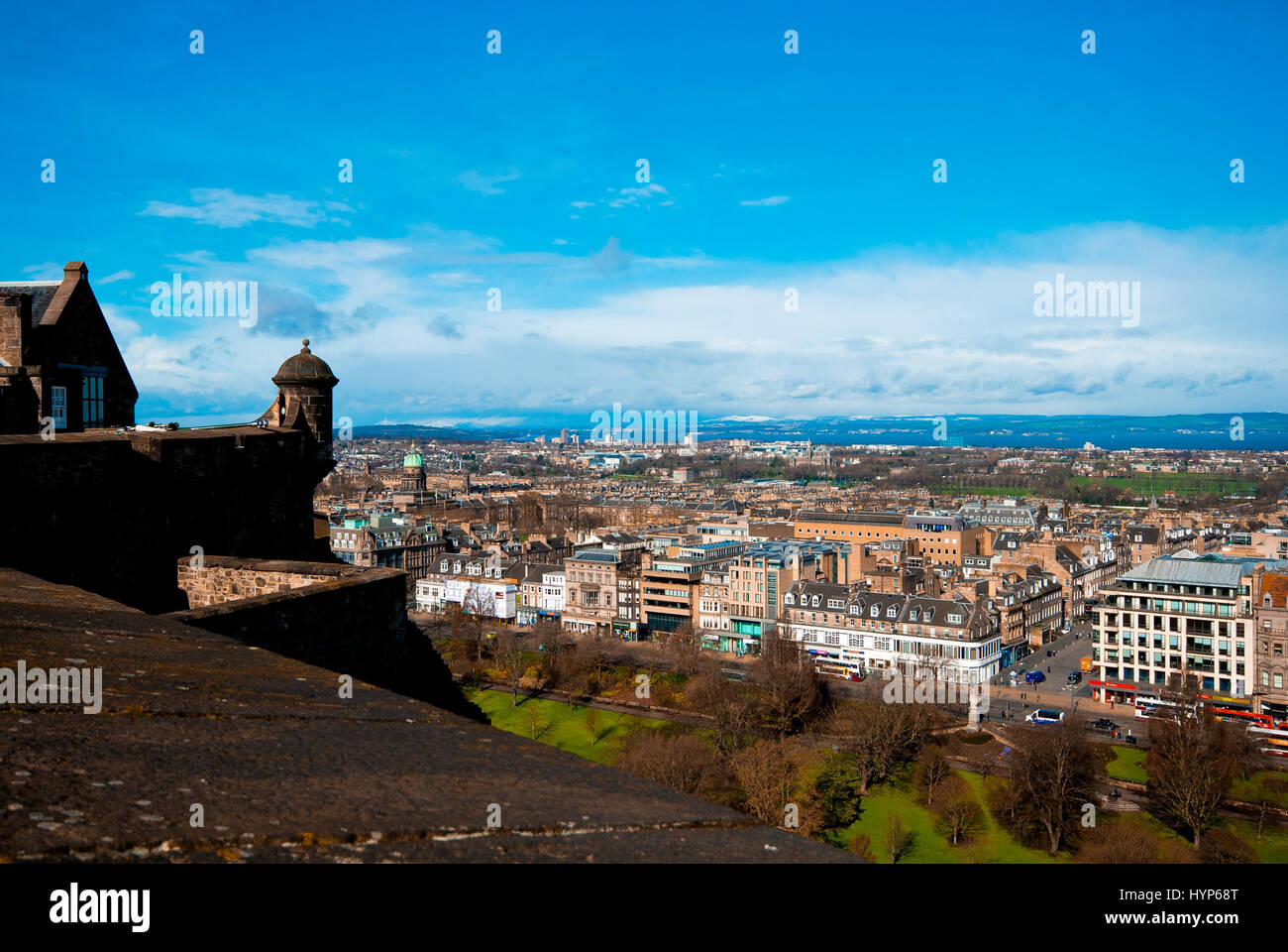 View of Edinburgh and the castle. Stock Photo