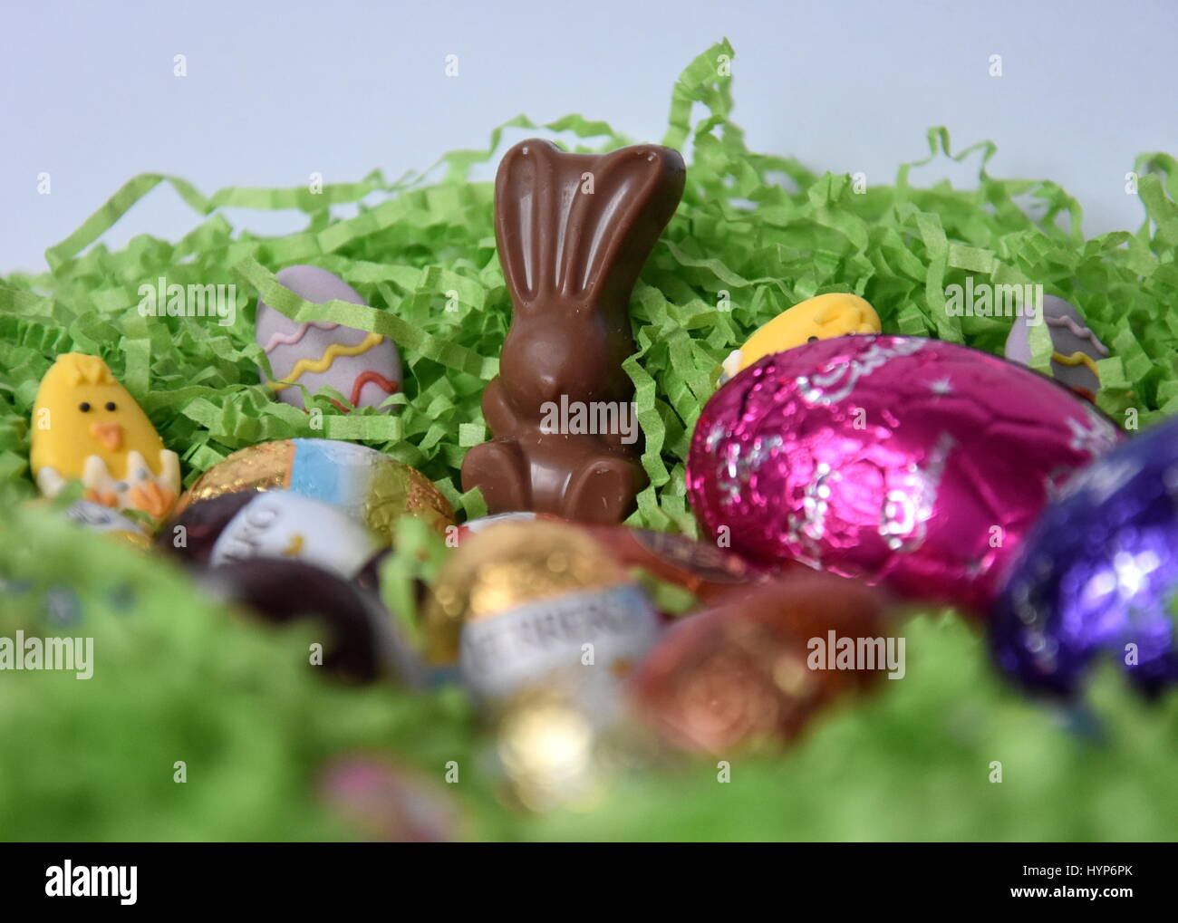 Sydney, Australia April 2, 2017. Different type of chocolate eggs and