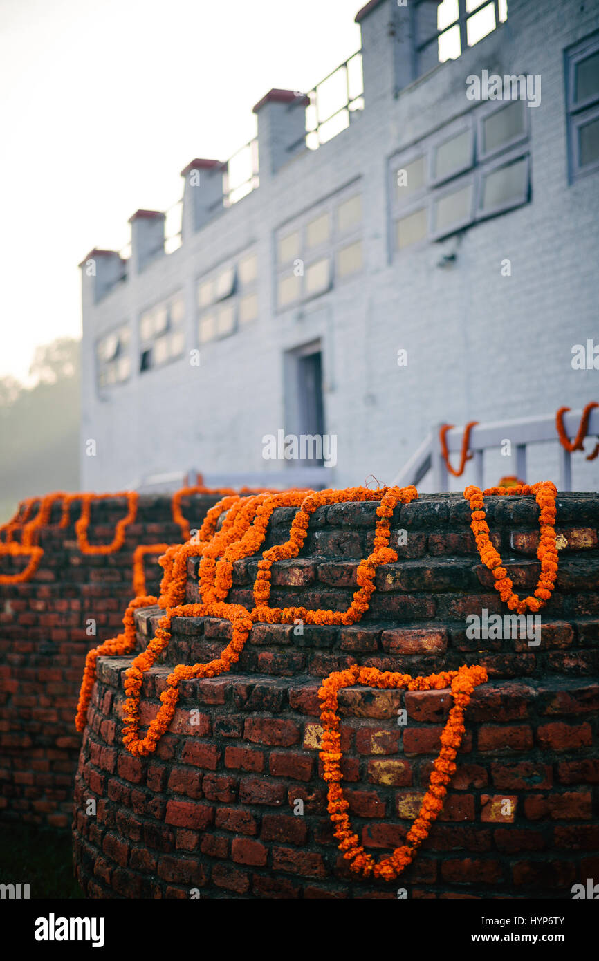 Life in india lumbini the birthplace of buddha stock photo alamy