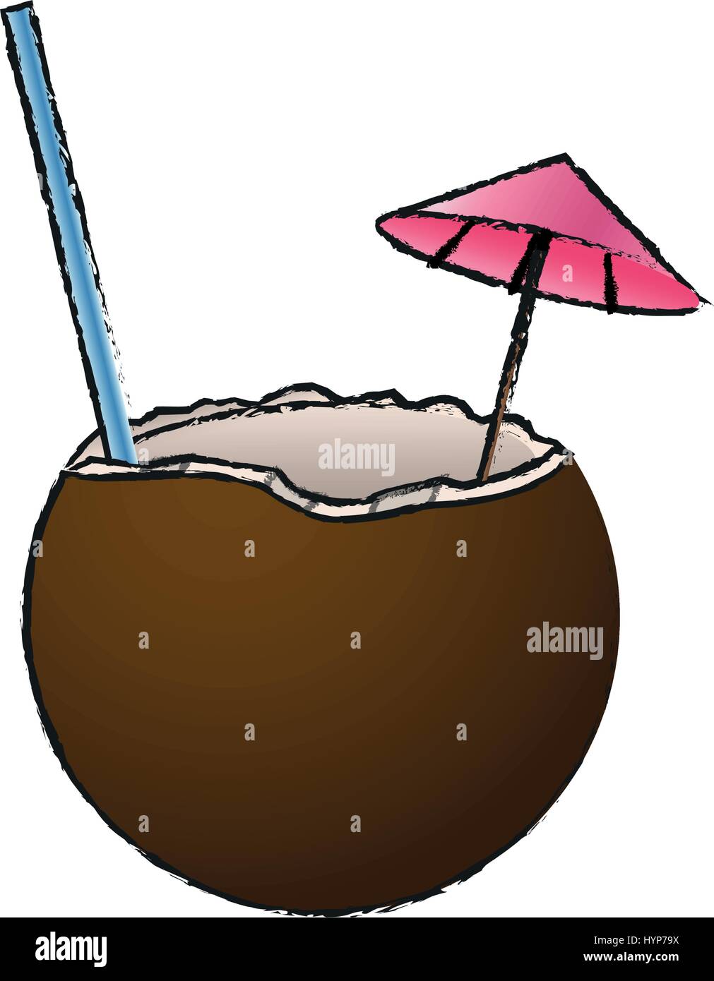 coconut cocktail drink icon Stock Vector Image & Art - Alamy