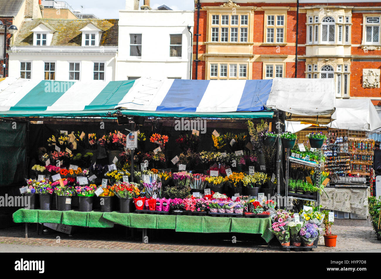 Market flower stall in cambridge England UK Stock Photo Alamy