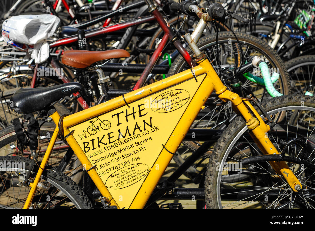 Bicycle park in cambridge England UK Stock Photo Alamy