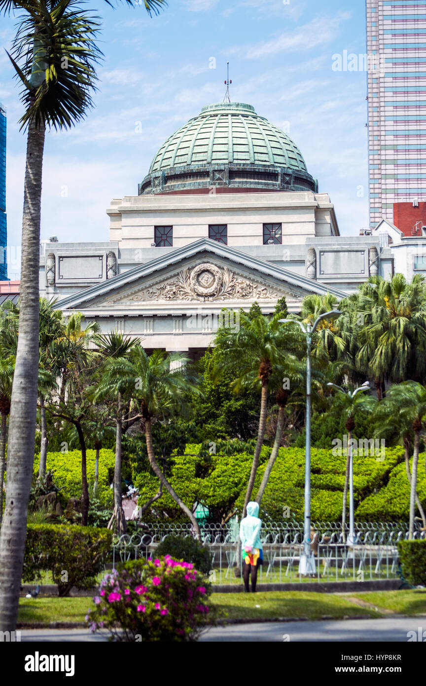 Peace Park with rear view of National Taiwan Museum, Zhongzheng, Taipei Stock Photo