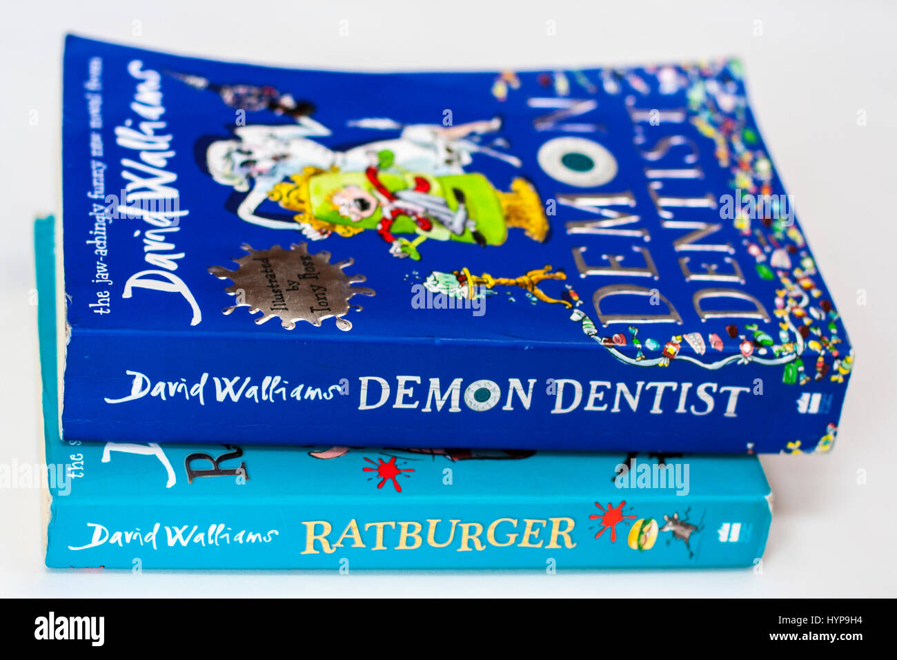 David Walliams book covers- Demon Dentist & Ratburger, children's, kids books Stock Photo