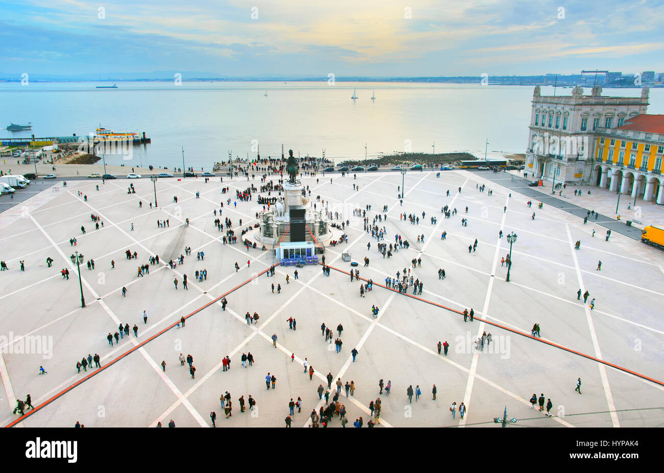 Aerial view of Commercial square. Lisbon, Portugal Stock Photo Alamy