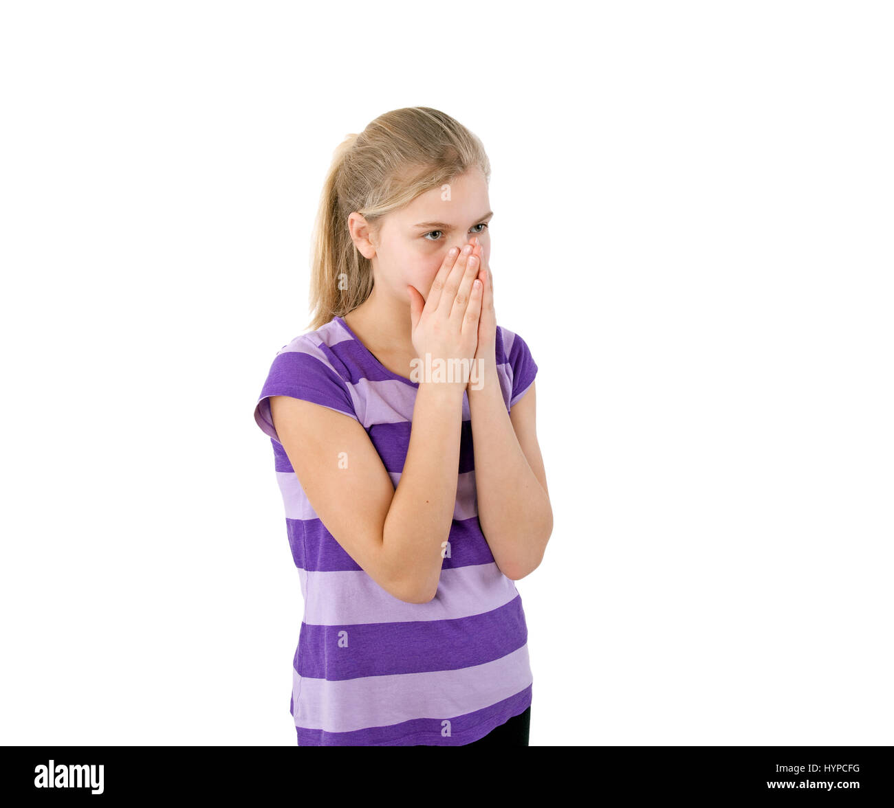 young girl with surprised face Stock Photo