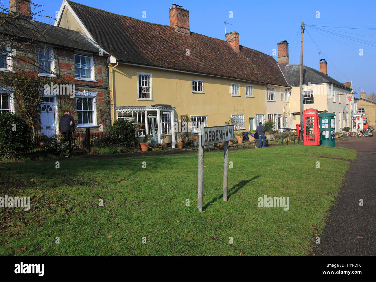 Historic houses in village of Debenham, Suffolk, England, UK Stock