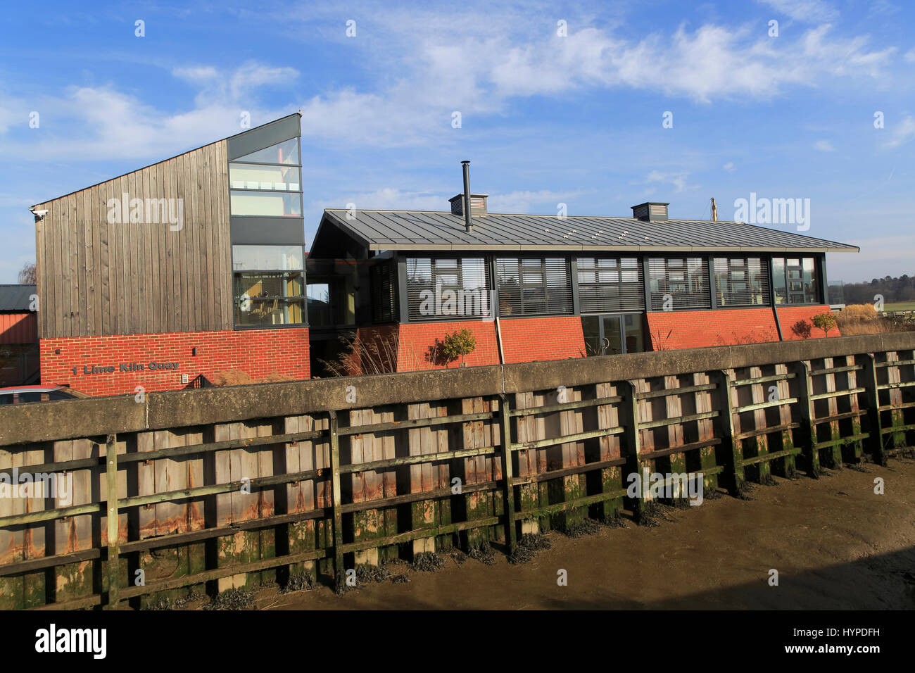 Modern home architecture Lime Kiln Quay, Woodbridge, Suffolk, England