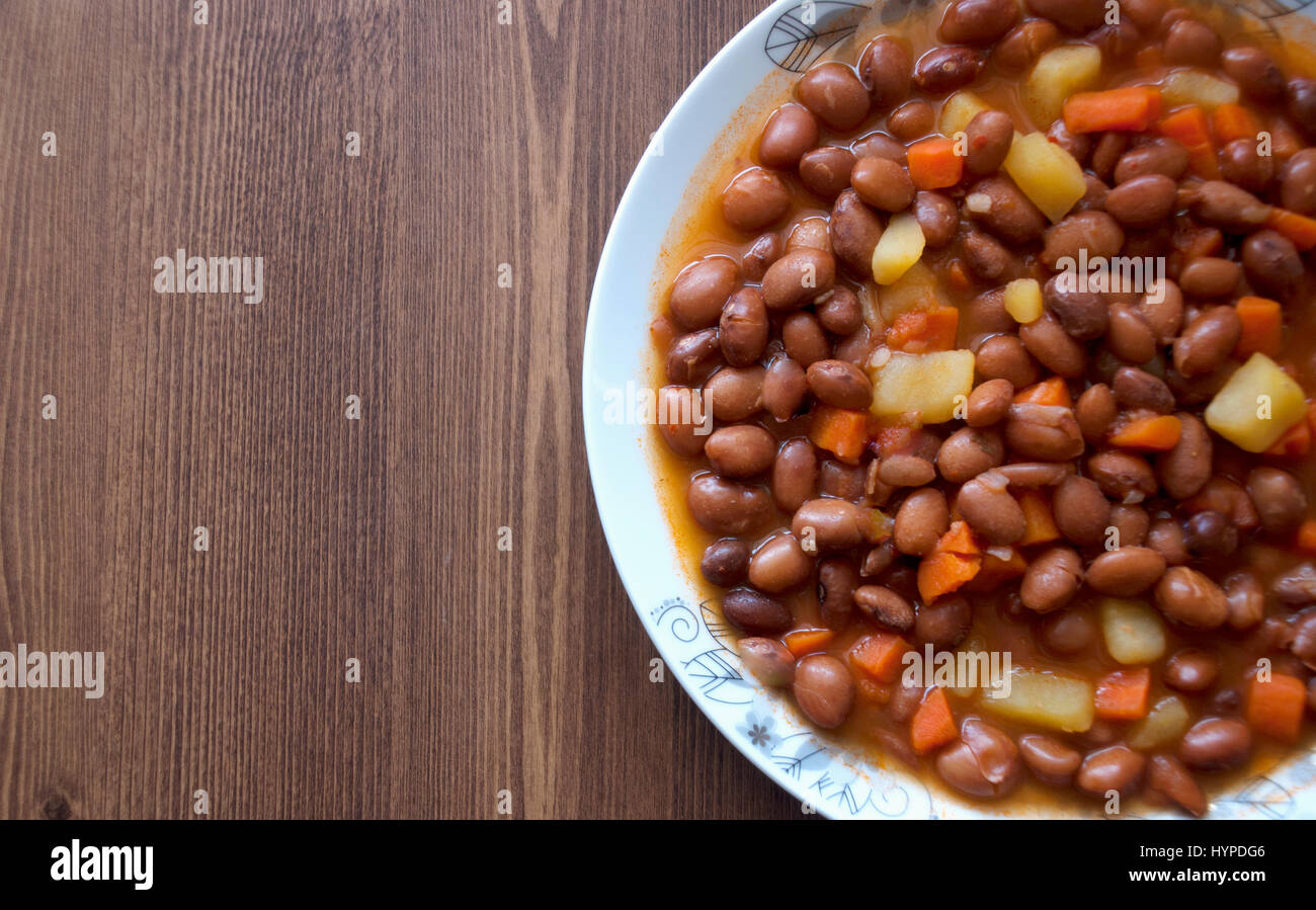 Turkish dishes: Cooked Kidney Beans (Barbunya pilaki) Stock Photo