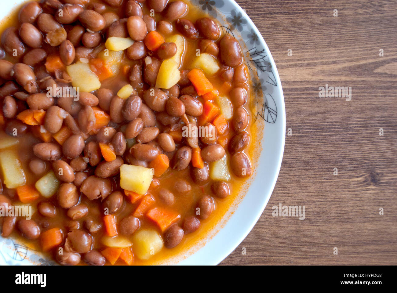 Turkish dishes: Cooked Kidney Beans (Barbunya pilaki) Stock Photo