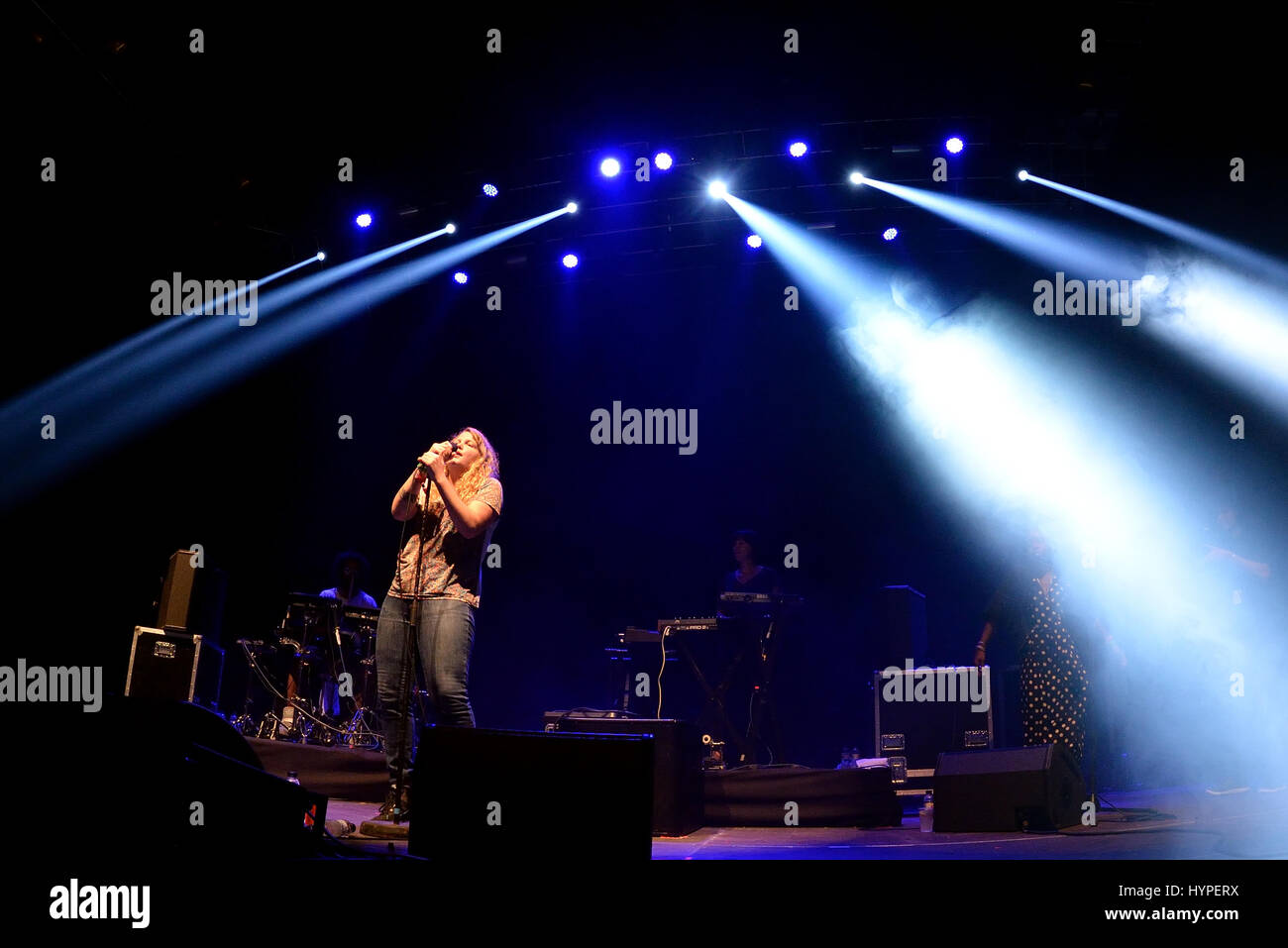 BARCELONA - JUN 19: Kate Tempest (poet, playwright, rapper and recording artist) performs at Sonar Festival on June 19, 2015 in Barcelona, Spain. Stock Photo