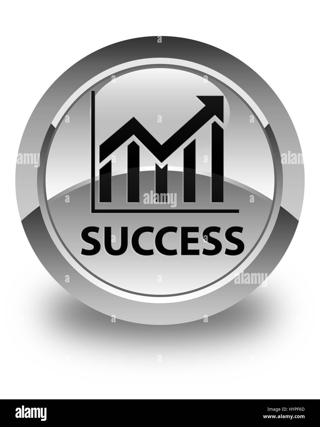 Success (statistics icon) isolated on glossy white round button ...