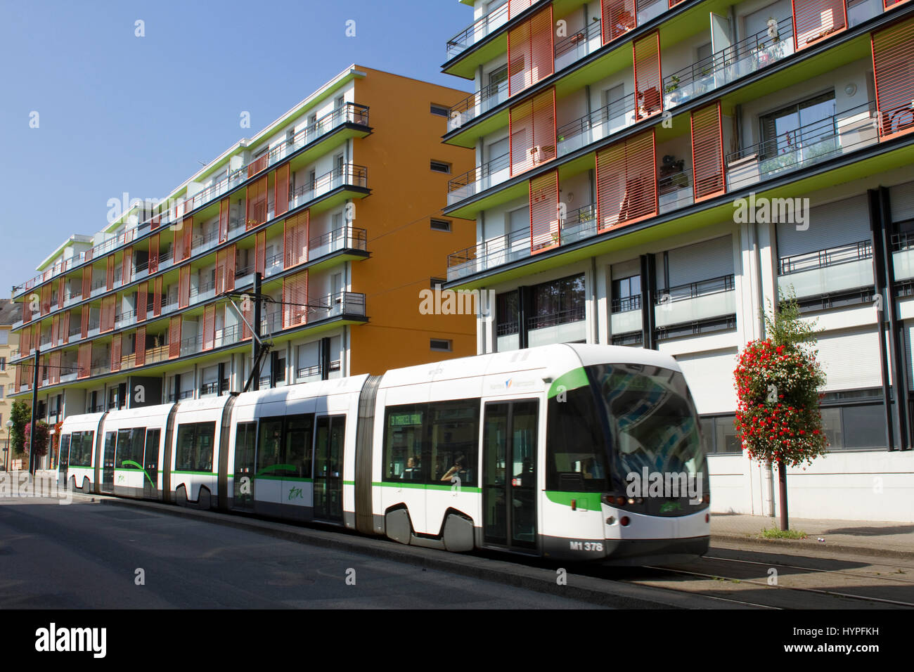 France, North-Western France, Reze, tramway Stock Photo