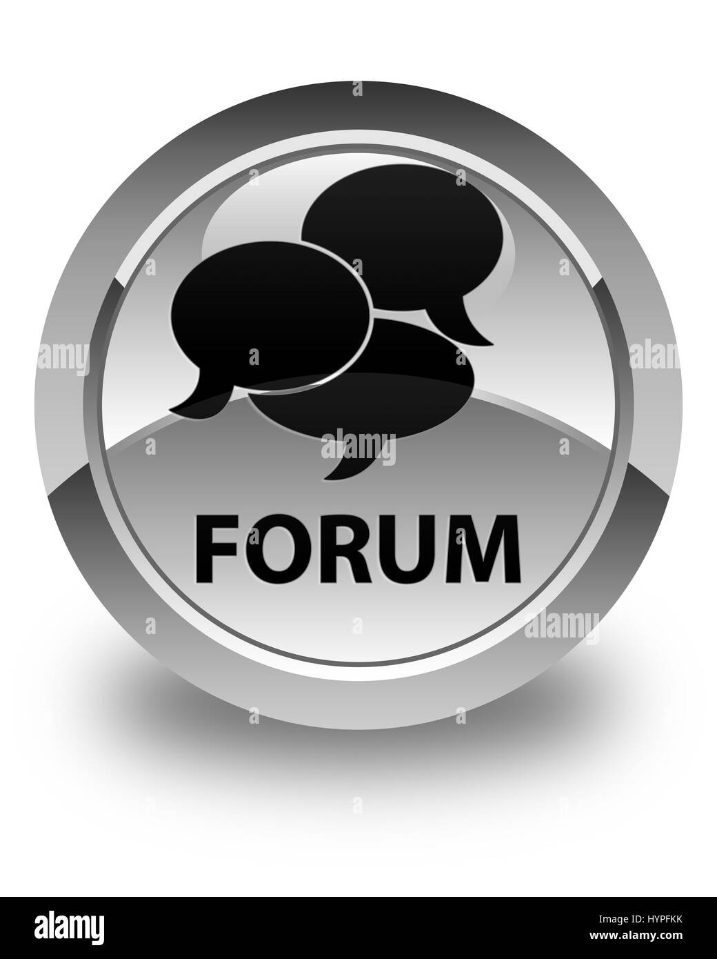 Forum (comments icon) isolated on glossy white round button abstract ...