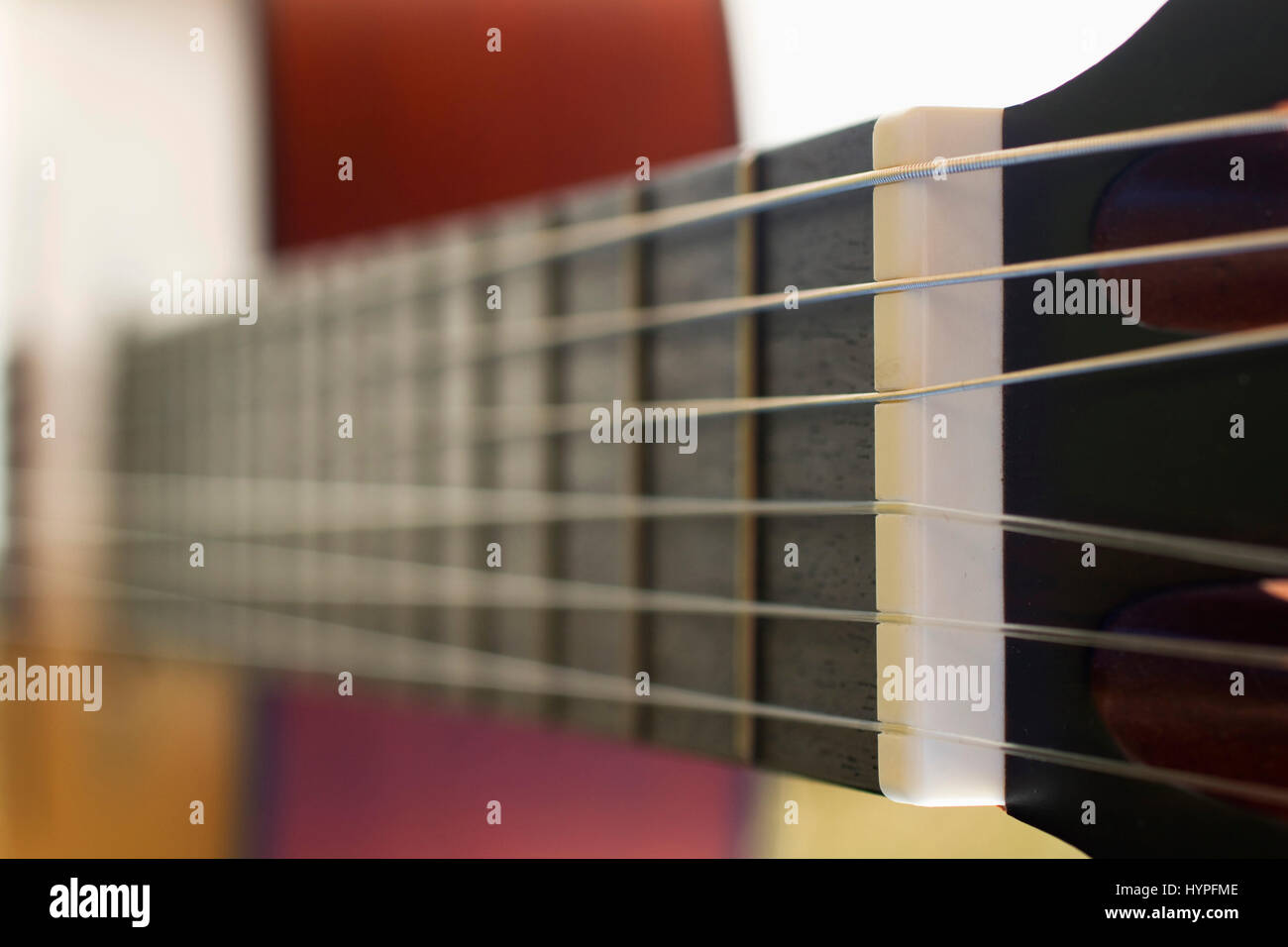 Detail of a classical guitar. Stock Photo