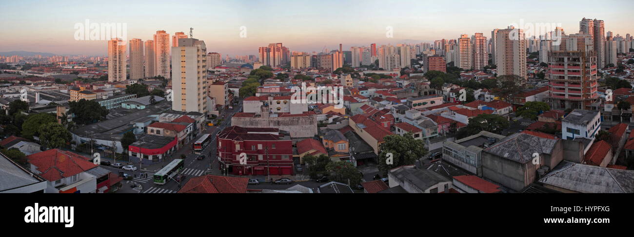 Brazil, Sao Paulo, Panoramic view of the new districts of Lapa and Villa Romana Stock Photo