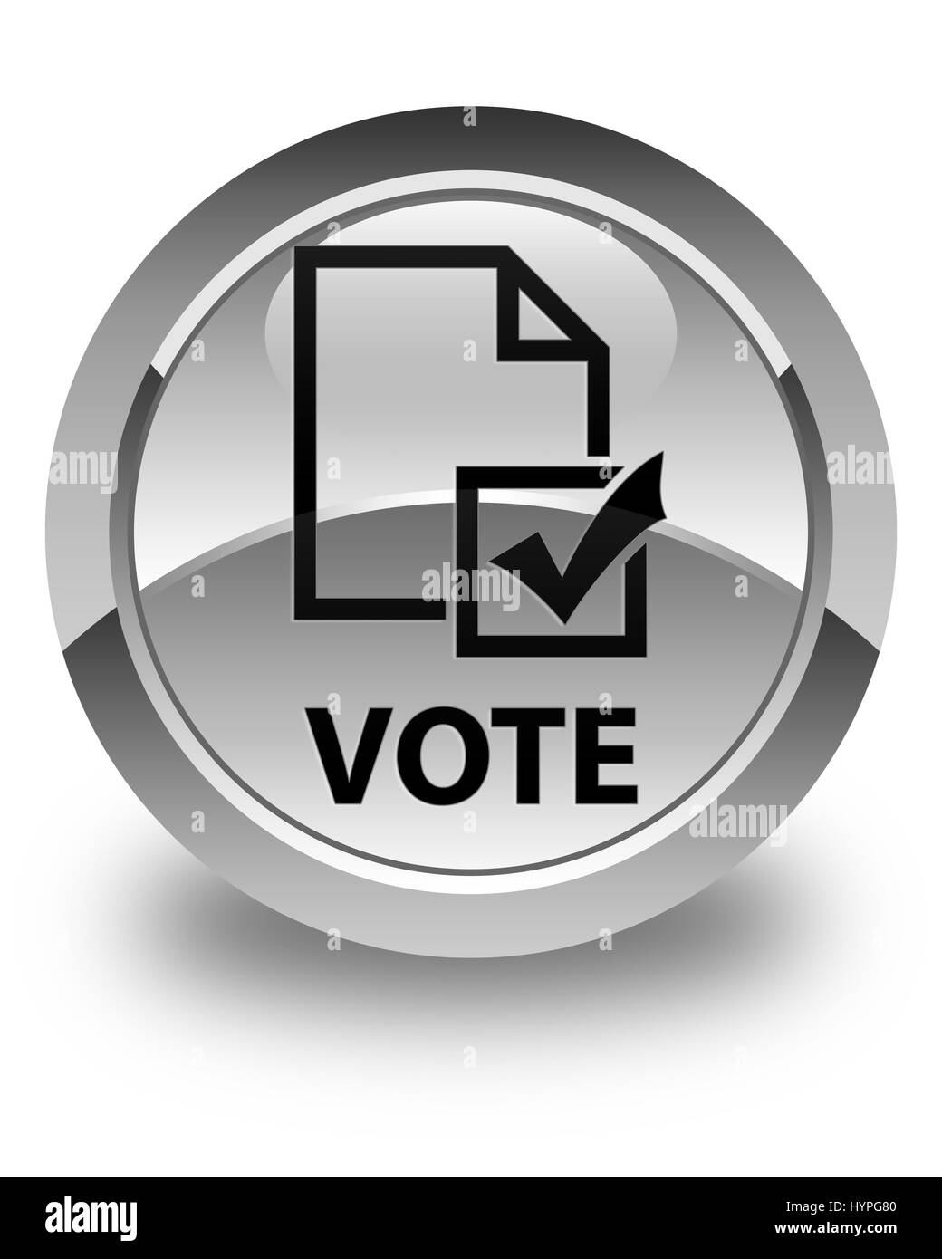 Vote (survey icon) isolated on glossy white round button abstract ...