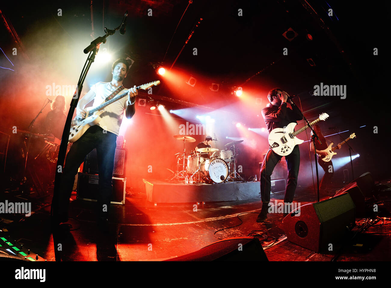 BARCELONA - MAR 17: The Vaccines (band) in concert at Razzmatazz stage on March 17, 2016 in Barcelona, Spain. Stock Photo