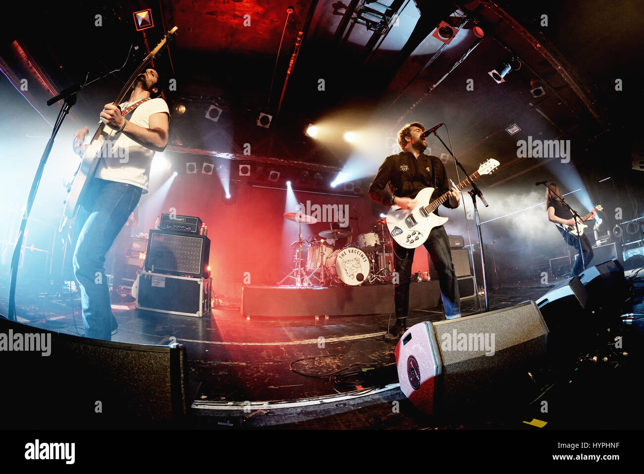 BARCELONA - MAR 17: The Vaccines (band) in concert at Razzmatazz stage on March 17, 2016 in Barcelona, Spain. Stock Photo