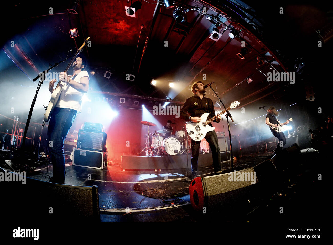 BARCELONA - MAR 17: The Vaccines (band) in concert at Razzmatazz stage on March 17, 2016 in Barcelona, Spain. Stock Photo