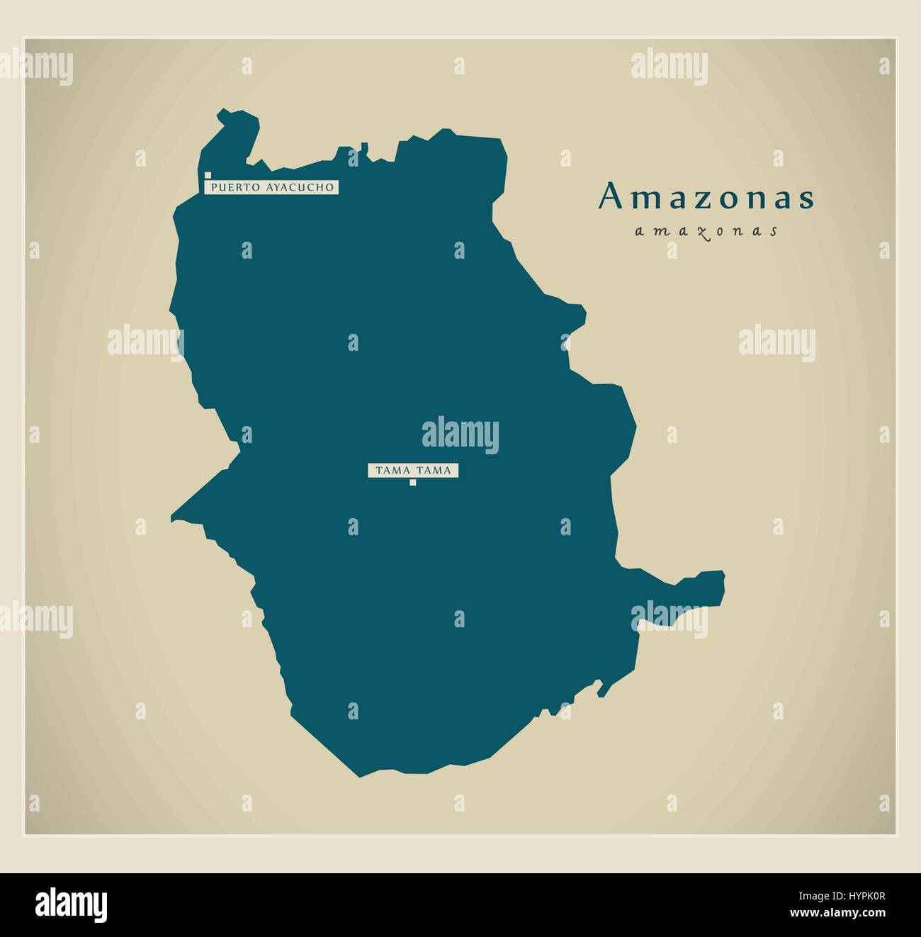 Modern Map - Amazonas VE Stock Vector