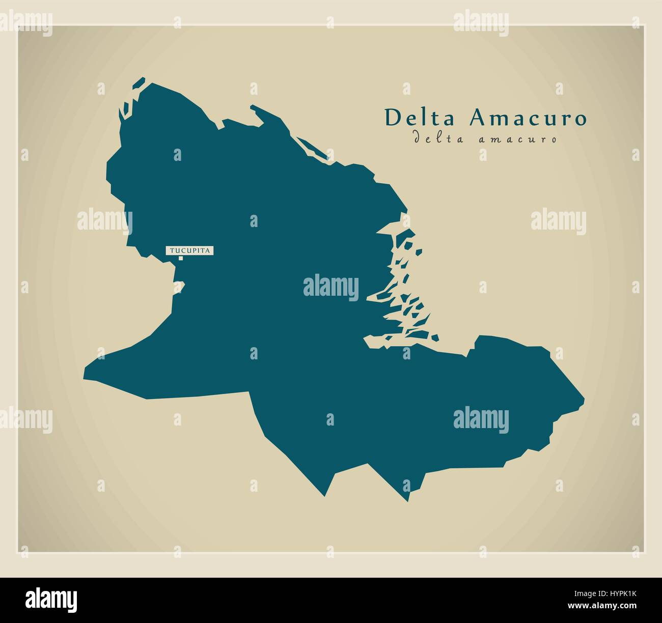 Modern Map - Delta Amacuro VE Stock Vector