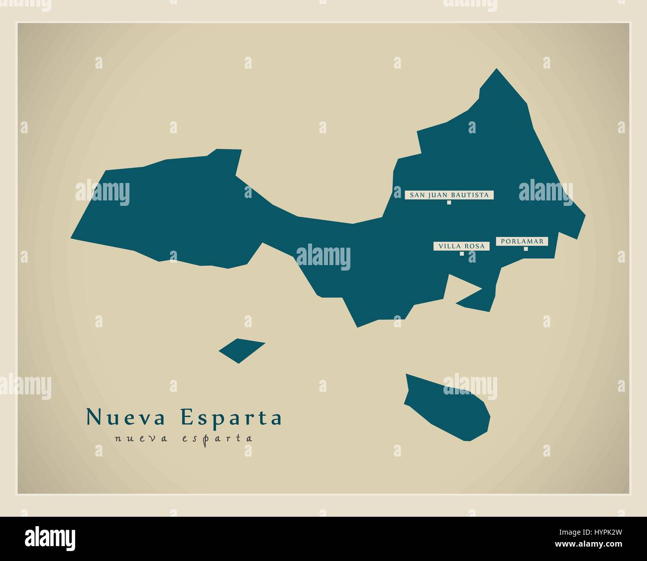 Modern Map - Nueva Esparta VE Stock Vector