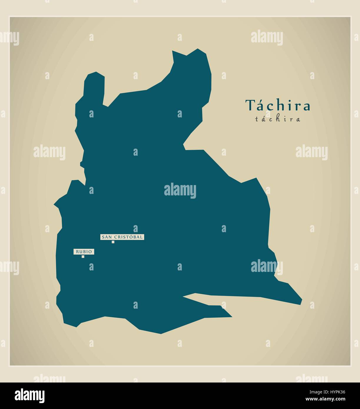 Modern Map - Tachira VE Stock Vector