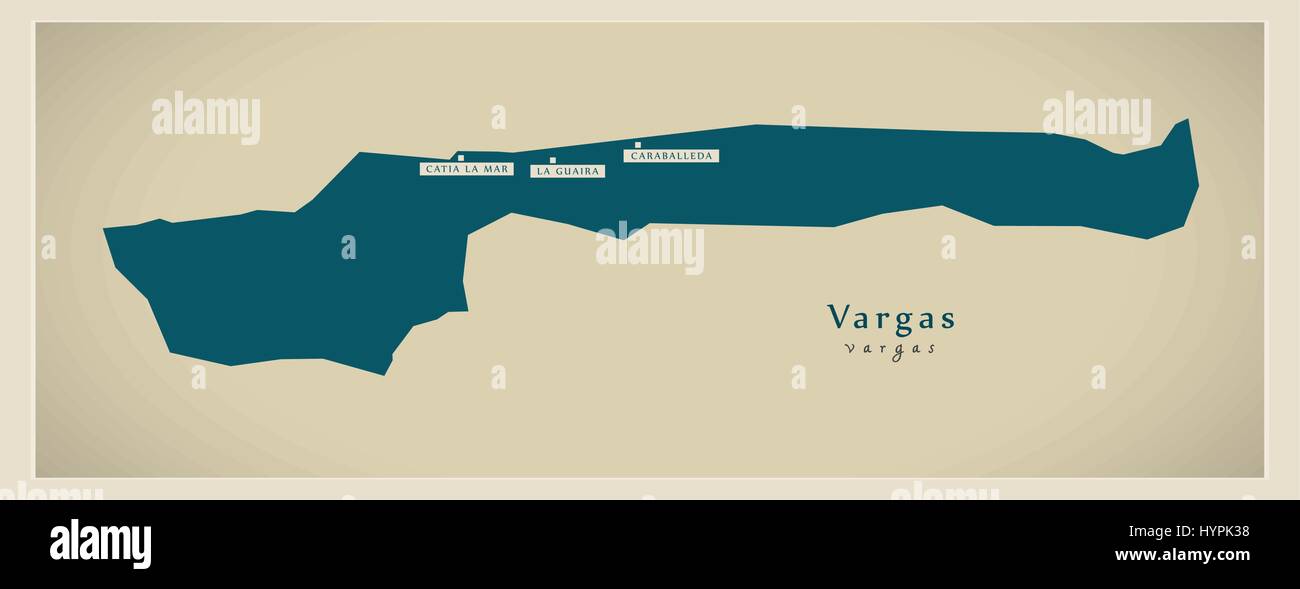 Modern Map - Vargas VE Stock Vector