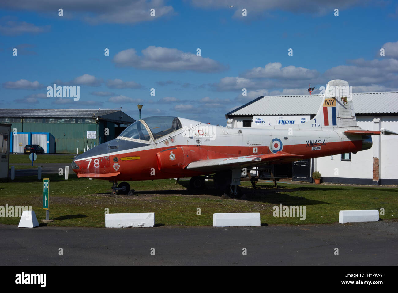Jet Provost Gate Keeper at Wolverhampton Halfpenny Green Airfield. UK Stock Photo