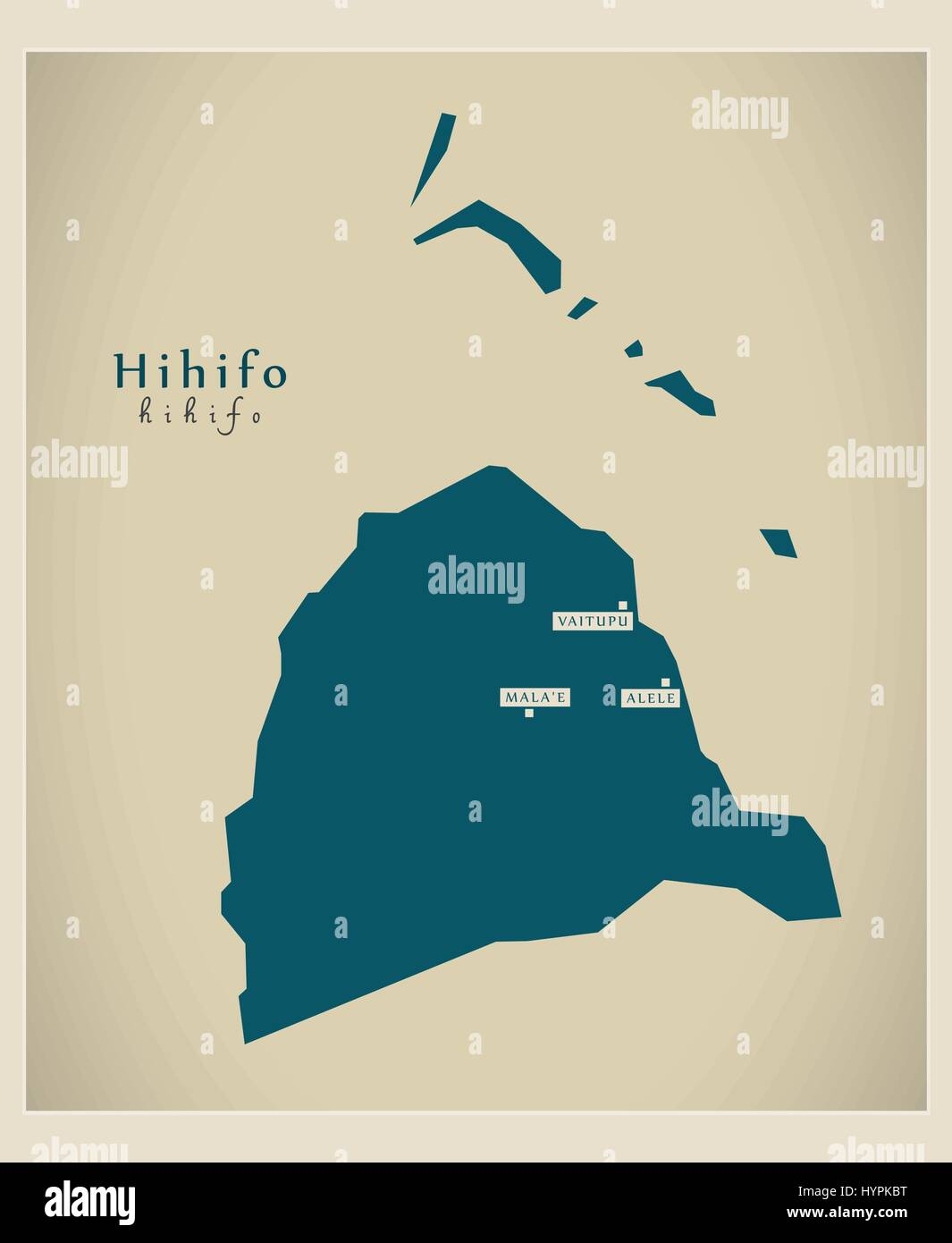 Modern Map - Hihifo WF Stock Vector