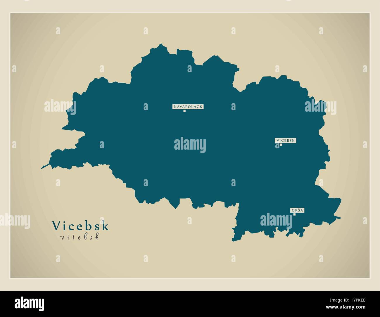 Modern Map - Vicebsk BY Stock Vector