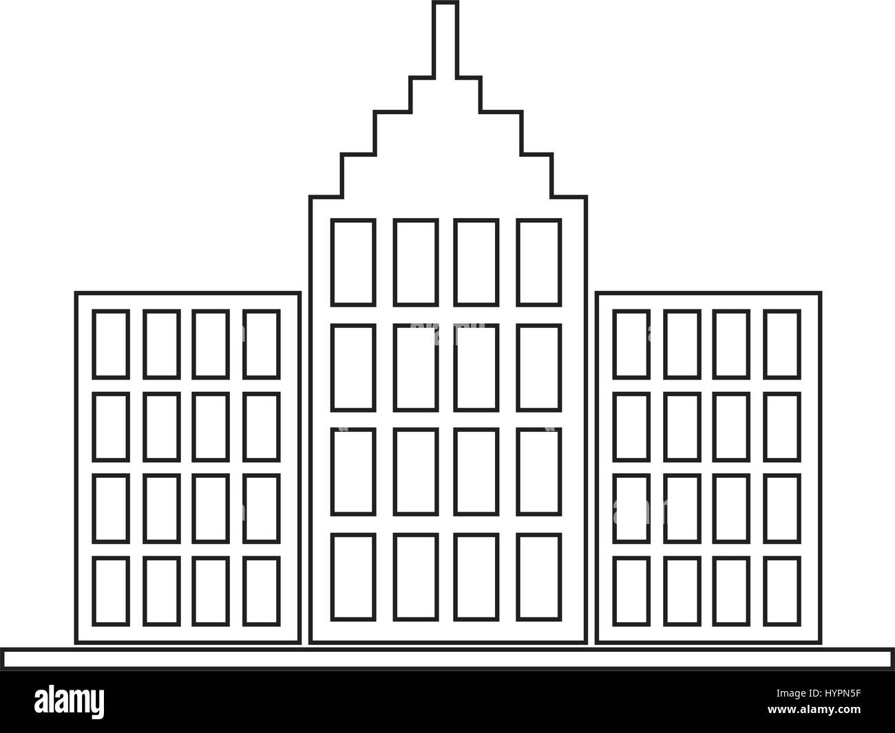 Vector isometric skyscraper icon Black and White Stock Photos & Images ...