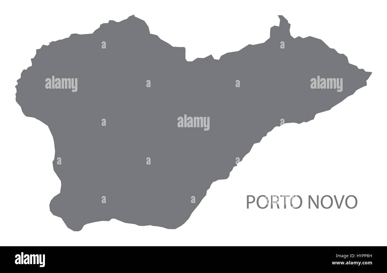 Porto Novo Cape Verde municipality map grey illustration silhouette Stock Vector