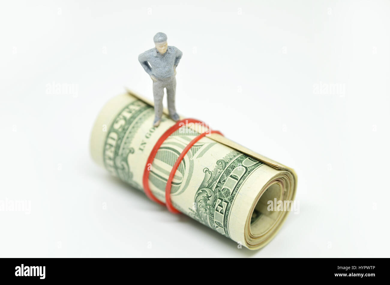 Figure of businessman on one dollar bill Stock Photo - Alamy