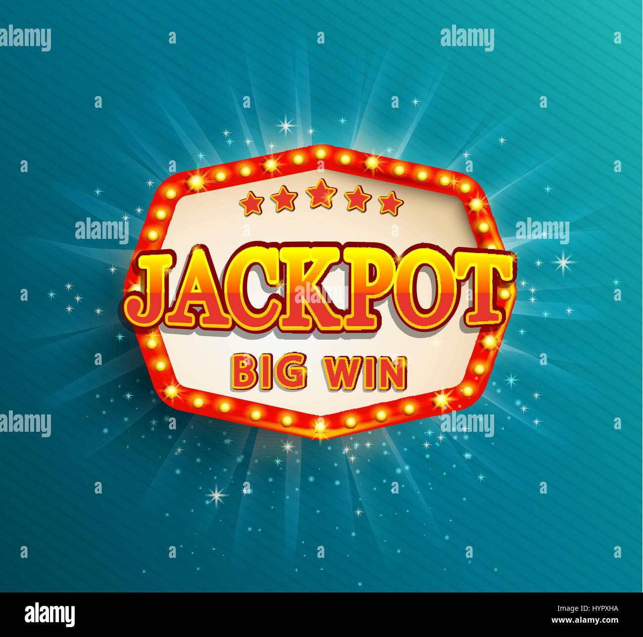 Jackpot lighting banner. Symbol of Big Win. Stock Vector