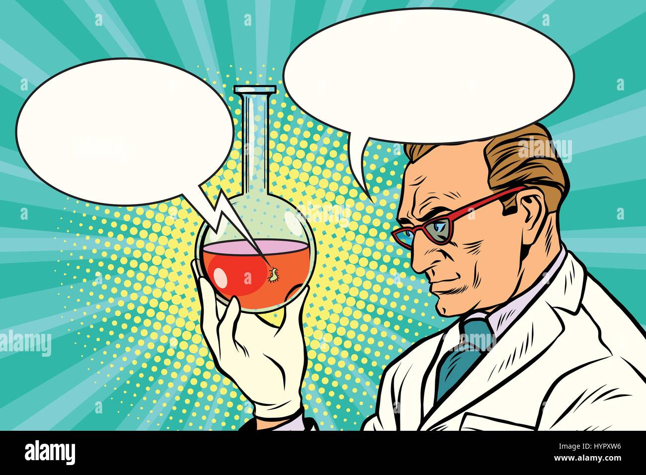 Scientist chemist talks about the analysis Stock Vector