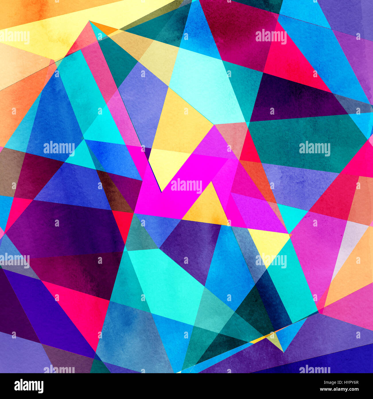 Watercolor abstract colorful background with geometry elements ...