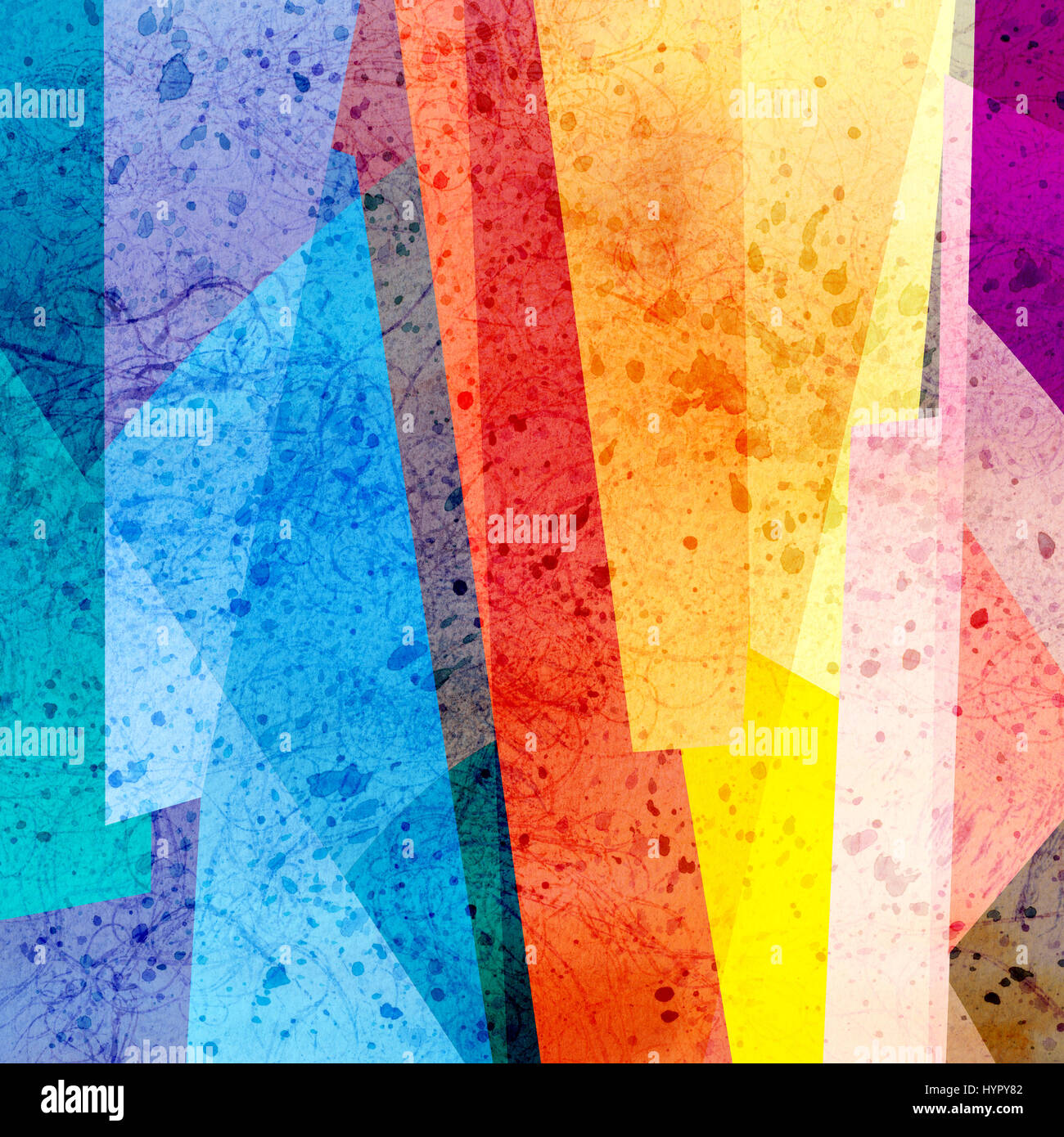 Watercolor abstract colorful background with geometry elements ...