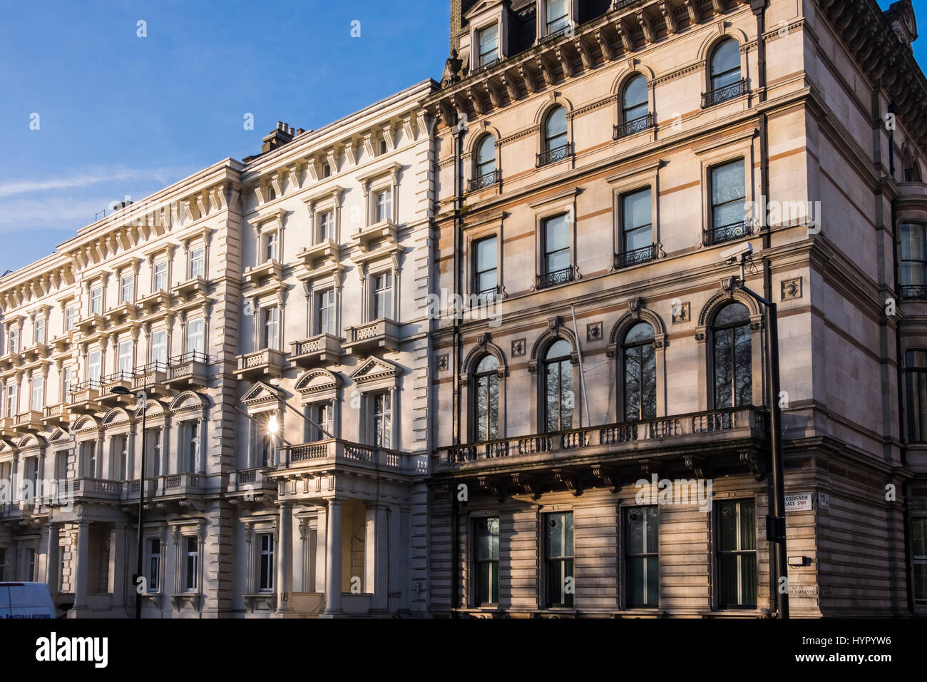 Grosvenor Place building facades, Belgravia, London, England, U.K Stock