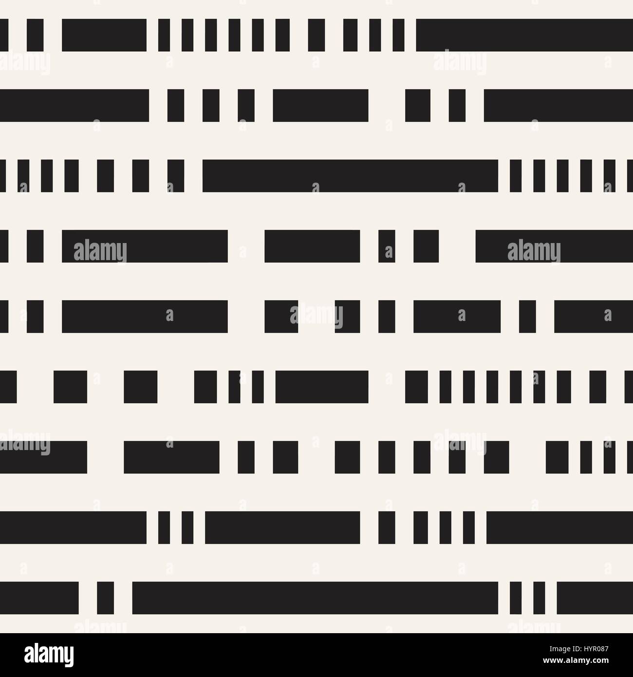 Black and White Dashed Lines Pattern. Modern Abstract Vector Seamless ...